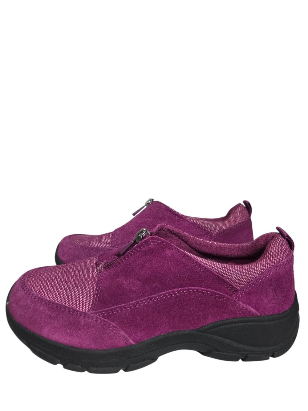 Lands End Purple Suede Thermolite Zip Up‎ Moc Shoes Microfleece